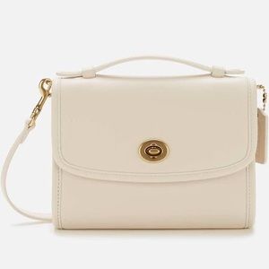 Coach Kip Turnlock Crossbody Bag White NWOT